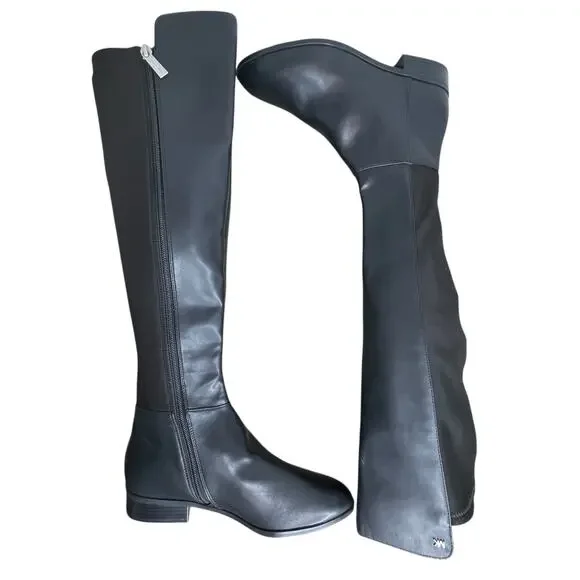 Michael Kors Bromley Flat Boots Faux Leather over the knee women’s 7.5 New - Picture 6 of 14